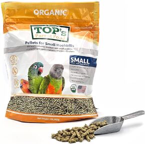 Top's Parrot Food Bird Beallets for Small Hookbills - Non GMO ، Peanut Soy & Corn Free ، USDA Organic Certified (1lb)