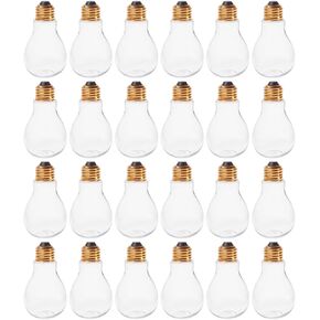 Creative Hobbies® Clear Fillable Plastic Light Bulbs – DIY Crafts, Party Favors & Wedding Decor – Standable Design | 24 Pack