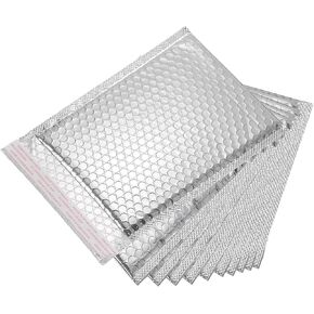 Meccanixity Thermal Bubble Mailer ، 11.8 × 9.8 بوصة Silver Self Seal Seal Cool Bubble Sealers رقائق مراسلة للبريد للكتب ، والطعام ، ومستحضرات التجميل ، وحزمة 10