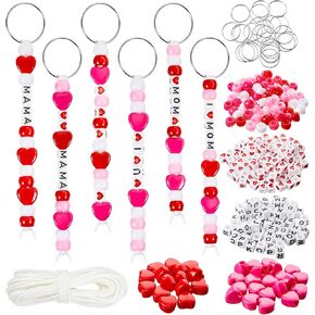 Taiyin 30 Sets Day's Bead Bead Keychain Making Kit Kandi Craft Letter Lesear Lesear Beads for DIY Swelet Jewelry Propack Accessories Making Kit
