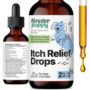 قطرات الجلد الحكة للكلاب - قطرات مهدئة ث/لدغة مستخلصات الشقوق و Centella Asiatica من أجل الكفوف الحكة - ملحق الجلد والمعطف لجميع السلالات والأحجام - 2 أوقية