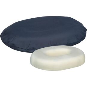 Theracare Sit-N-Cushion Contoured Ring Cushion | 16 "عبر ، 3" عالية ، 12 "عميق | الرغوة البولي يوريثان مقاومة للثقب | راحة نقطة الضغط | غطاء قابل للإزالة