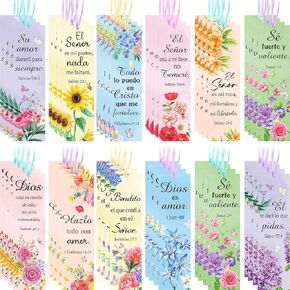 120 PCS الإسبانية ملهمة الكتاب المقدس الإشارات الإشارات الإشارات الإسبانية الإبلاغ عن الحبل الملون الفاصل Para Biblia en español regalos cristianos