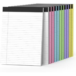 12 حزمة منصات قانونية ملونة 8.5 "× 11" منصات نوت واسعة الحكم محكم مع ورقة مكتوبة الدفرة الدفعة الدفترية 30 ورقة لكل لوحة (360 صفحة إجمالية) المفكرة للمدرسة والمكاتب والمنزل اللوازم
