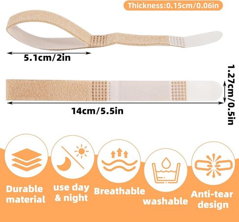 10 Pcs Buddy Tape Finger Straps, Hook and Loop Splint for Finger Buddy Straps, Index Finger Splint Buddy Tape Washable and Reusable Toe Straighteners for Curled Toes to Support (Black) in Saudi Arabia