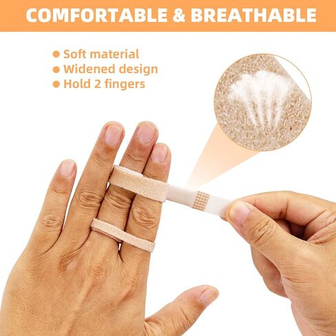10 Pcs Buddy Tape Finger Straps, Hook and Loop Splint for Finger Buddy Straps, Index Finger Splint Buddy Tape Washable and Reusable Toe Straighteners for Curled Toes to Support (Black) in Saudi Arabia