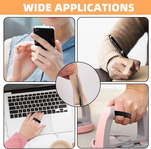 10 Pcs Buddy Tape Finger Straps, Hook and Loop Splint for Finger Buddy Straps, Index Finger Splint Buddy Tape Washable and Reusable Toe Straighteners for Curled Toes to Support (Black) in Saudi Arabia