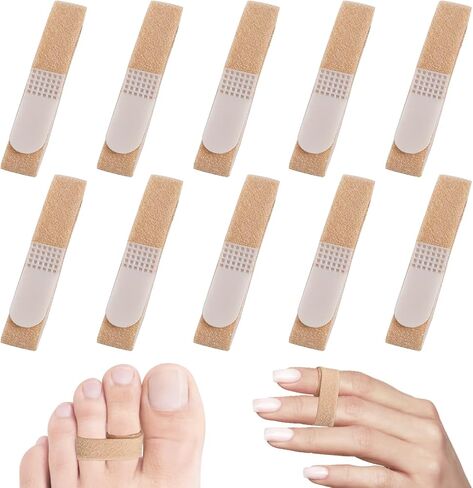 10 Pcs Buddy Tape Finger Straps, Hook and Loop Splint for Finger Buddy Straps, Index Finger Splint Buddy Tape Washable and Reusable Toe Straighteners for Curled Toes to Support (Black) in Saudi Arabia