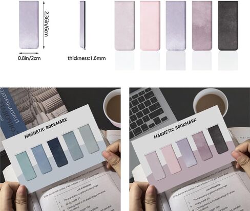 2024 New Magnetic Bookmarks, 10 Beautifully Designed, Durable, Strongly Magnetic, Perfect Bookmarks for Men and Women, Students and Offices. in Saudi Arabia