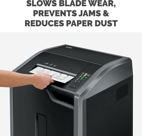 Fellowes Powershred LX22M 20-Sheet Micro Cut Paper Shredder (5263501) and Powershred Performance Paper Shredder Lubricant Sheets in Saudi Arabia
