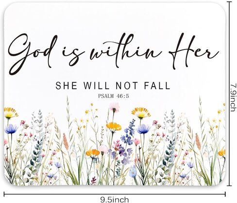 QIYUHOY Inspirational Christian Mouse Pad,Religious Gifts for Women,Christian Gifts Non-Slip Rubber Base Mousepads for Home Office Dorm Desk Decor,9.5x7.9 inches in Saudi Arabia