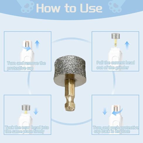 عجلات طاحونة الظفر الكلب 2pcs ، عجلات طحن الماس متوافقة مع Casfuy ، lopsic ، yabife ، luckylain ، boomki ، ومعظم العلامات التجارية in Saudi Arabia