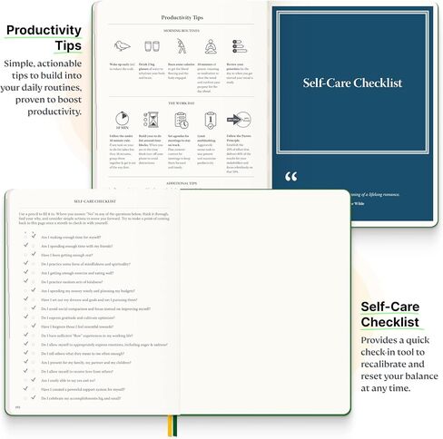 Roterunner Hardcover Purpose Planner Notebook B5 7.5 x 9.8 Undated Daily Planner 2024-2025 Daily Weekly and Monthly Productivity Planner Life Planner ADHD Planner for Adults Self Care Journal in Kuwait