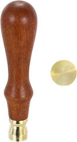 PATIKIL 25mm Round Blank Wax Seal Stamp, Removable Brass Head Without Carving Wooden Handle for Envelope Invitation Wine Packing Gift Wrapping in Kuwait