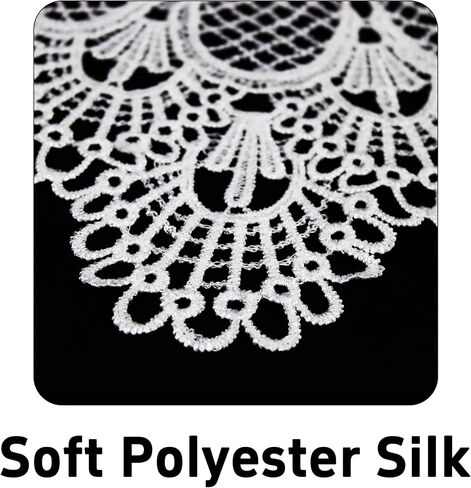 pson 2PCS Round Embroidery Collar Applique, White Ripple Lace Neckline Trim Patch, Sew-on Neck Decoration for DIY Dress Making, Clothing Repair and Craft Projects (15.7 x 11 inch) in Kuwait
