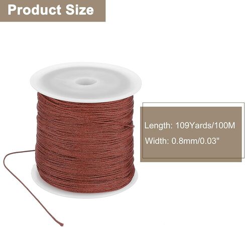 uxcell Nylon String for Bracelets, 0.8mm 109 Yards Nylon Cord Satin String Beading Elastic String for Window Curtain Blind Bracelets Sewing Necklace Crafts, Navy Blue in Saudi Arabia