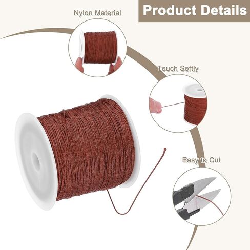 uxcell Nylon String for Bracelets, 0.8mm 109 Yards Nylon Cord Satin String Beading Elastic String for Window Curtain Blind Bracelets Sewing Necklace Crafts, Navy Blue in Saudi Arabia