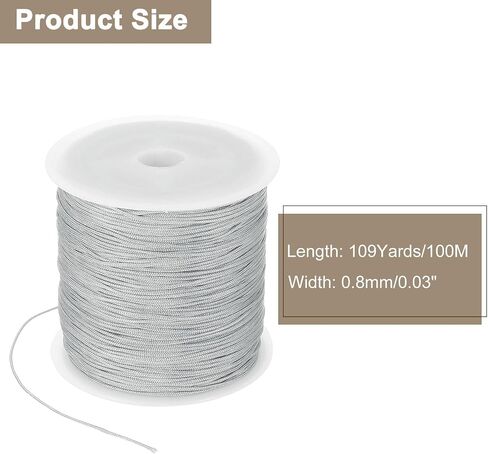 uxcell Nylon String for Bracelets, 0.8mm 109 Yards Nylon Cord Satin String Beading Elastic String for Window Curtain Blind Bracelets Sewing Necklace Crafts, Navy Blue in Saudi Arabia
