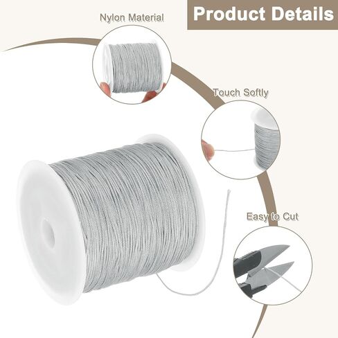 uxcell Nylon String for Bracelets, 0.8mm 109 Yards Nylon Cord Satin String Beading Elastic String for Window Curtain Blind Bracelets Sewing Necklace Crafts, Navy Blue in Saudi Arabia