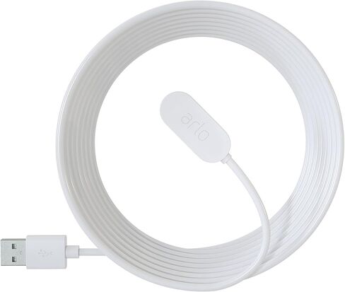 Arlo Certified Accessory - Indoor Magnetic Charging Cable - 8 ft, Compatible with Arlo Ultra, Ultra 2, Pro 3, Pro 4 and Pro 3 Floodlight Cameras Only, Black - VMA5001C in Saudi Arabia
