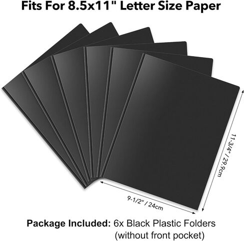 BAOFALI 12 Pack A4 Pocket Plastic Folder 2 Pockets and 3 Prongs 2 Card Slots, Durable, Tear-Resistant Heavy Duty Pocket Folders with Prongs, Colored Prong Folders for Schoolwork & Officer in Kuwait