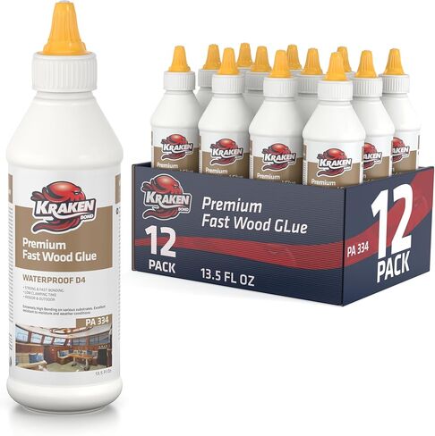 غراء الخشب الفائق الأبيض من كراكن بوند D3 - (2 × 13.5 أونصة سائلة) غراء الخشب شديد التحمل PVA للإصلاح والأعمال الخشبية وتجميع الأثاث والحرف الإبداعية - غراء النجار المعتمد على الماء للتجفيف - عبوتان in Kuwait