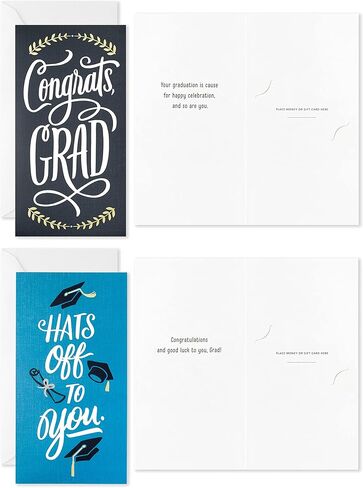 Hallmark Graduation Money Holders or Gift Card Holders Assortment with Envelopes, Hats Off (36 Cards and Envelopes) in Kuwait