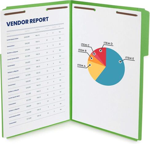 Blue Summit Supplies Yellow File Folders with Prongs, Legal Size, and 1/3 Cut Reinforced Tabs, Durable 2 Prongs, Designed to Organize Standard Medical or Law Files, 50 Pack in Kuwait