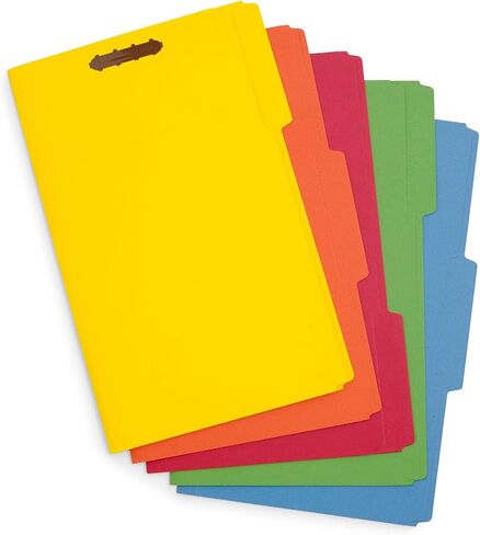 Blue Summit Supplies Yellow File Folders with Prongs, Legal Size, and 1/3 Cut Reinforced Tabs, Durable 2 Prongs, Designed to Organize Standard Medical or Law Files, 50 Pack in Kuwait