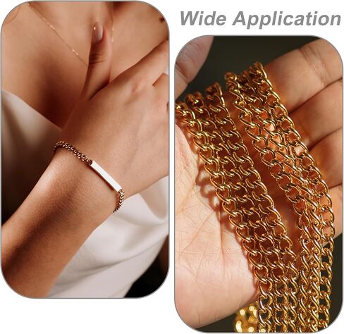 PATIKIL 16.4Ft Aluminium Curb Chains Twisted Links, 6x4.5mm Curb Chain Spool Jewelry Making Chains Craft Chain for Necklace Bracelet Earring, Rose Gold in Kuwait