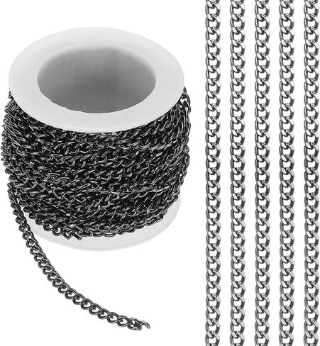 PATIKIL 16.4Ft Aluminium Curb Chains Twisted Links, 6x4.5mm Curb Chain Spool Jewelry Making Chains Craft Chain for Necklace Bracelet Earring, Rose Gold in Kuwait
