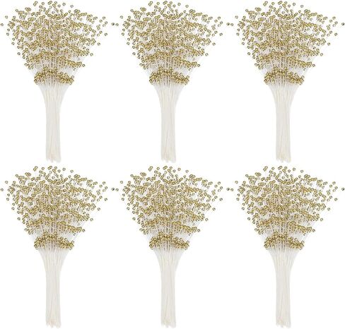 PATIKIL 4mm Pearl String Bouquet, 60 Pcs Pearl Stick Stems Bouquets Garland Spray Beaded for Bridal Beaded Wedding Party Table Decorations, Pink in Kuwait