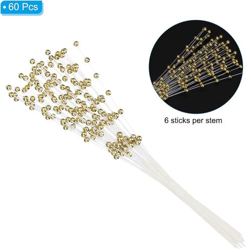 PATIKIL 4mm Pearl String Bouquet, 60 Pcs Pearl Stick Stems Bouquets Garland Spray Beaded for Bridal Beaded Wedding Party Table Decorations, Pink in Kuwait