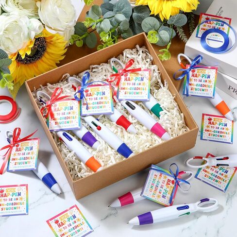 24 Pack End of Year Gifts for Students 4-in-1 Ballpoint Pens Retractable Shuttle Pens with End of Year Tags for School Classroom Prizes Gifts Exchange Classroom Party Favors Supplies in Kuwait