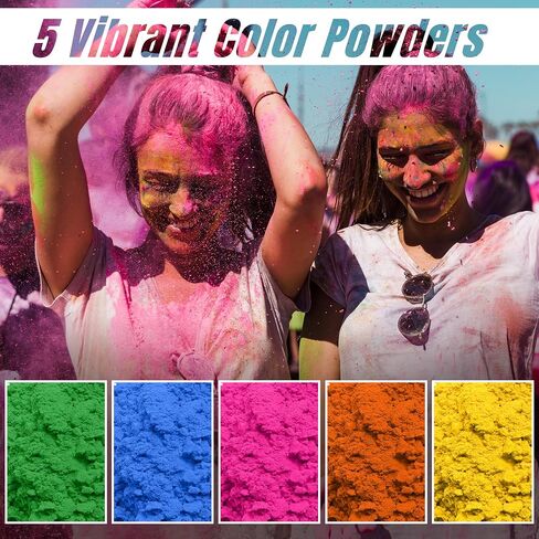 STORE INDYA Natural and Non Toxic Holi Color Powder - Multicolor |10 x 100gms Herbal Gulal Color Powder for Color Wars, Easter Parties, Fun Runs, Gender Reveal, Holi Festival, Photography, Rangoli in Kuwait