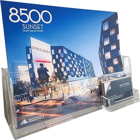 Clear-Ad Acrylic Landscape Horizontal Brochure Display Stand 8.5" x 11" with Business Card Holder LHF-P240 (1 Pack) in Saudi Arabia