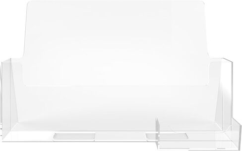 Clear-Ad Acrylic Landscape Horizontal Brochure Display Stand 8.5" x 11" with Business Card Holder LHF-P240 (1 Pack) in Saudi Arabia