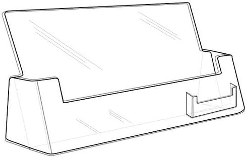 Clear-Ad Acrylic Landscape Horizontal Brochure Display Stand 8.5" x 11" with Business Card Holder LHF-P240 (1 Pack) in Saudi Arabia