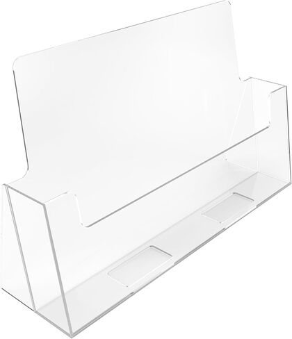 Clear-Ad Acrylic Landscape Horizontal Brochure Display Stand 8.5" x 11" with Business Card Holder LHF-P240 (1 Pack) in Saudi Arabia