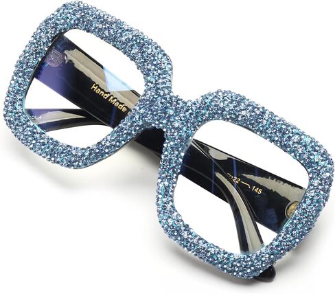 bullabulling Rhinestone Ladies Reading Glasses Stylish Frame - Oversized Square Bling Design Reader Eyeglasses for Women L05 in Saudi Arabia