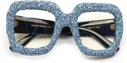 bullabulling Rhinestone Ladies Reading Glasses Stylish Frame - Oversized Square Bling Design Reader Eyeglasses for Women L05 in Saudi Arabia