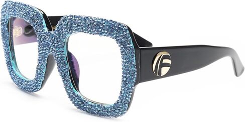 bullabulling Rhinestone Ladies Reading Glasses Stylish Frame - Oversized Square Bling Design Reader Eyeglasses for Women L05 in Saudi Arabia