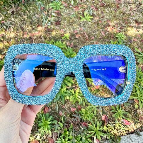 bullabulling Rhinestone Ladies Reading Glasses Stylish Frame - Oversized Square Bling Design Reader Eyeglasses for Women L05 in Saudi Arabia
