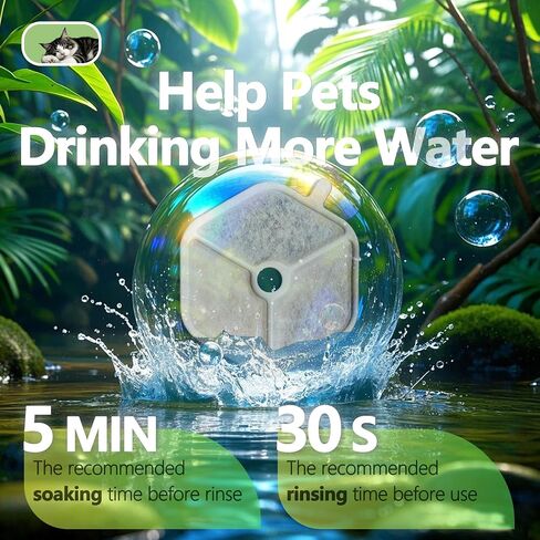 Pet Water Fountain Filter Compatible with Smartoo 152oz/4.5L Stainless Steel Cat Water Fountain, Cat Fountain Filters Replacement with Pre-Filter Sponges (WHITE, 6+6 PACK) in Saudi Arabia