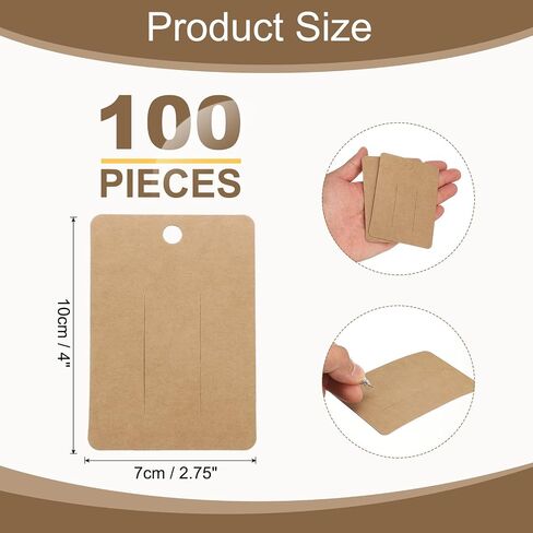 uxcell 100 Pcs Hair Clip Display Cards, Paper Cardboard Hair Bow Holder Jewelry Paper Earring Packaging Cards for Selling Small Business Jewelry Making Hair Barrettes, White in Saudi Arabia