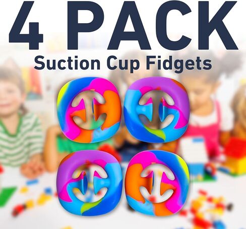 Suction Cup Fidget Toy for Kids, Adults by Fenrici, Dual Auditory, Sensory Stress Relief, Hand Grip Suction Cup for Occupational Therapy, A Great Alternative to Stress Ball, Pastel, Rainbow in Kuwait