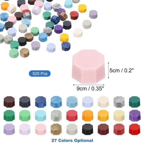 PATIKIL Sealing Wax Beads, 520 Pcs Wax Seal Stamp Envelope Letter Wax Seal Beads Pellets Single Color for Stamp Sealing and DIY Craft, Pink in Saudi Arabia