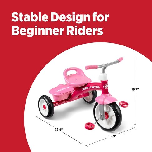 Radio Flyer Red Rider Trike, for Ages 2.5-5, Toddler Tricycle | Quiet Ride Wheels, Comfort Grip Handlebars, Easy Carry Seat Handle, Covered Storage Bin, (Amazon Exclusive) in Saudi Arabia
