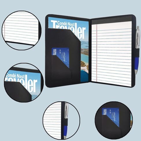 Junior Padfolio Folder - A5 Portfolio Binder Case with 5 x 8 Writing Pad and Interior Storage Pocket Executive Business Organizer for Men Women, Green. in Kuwait