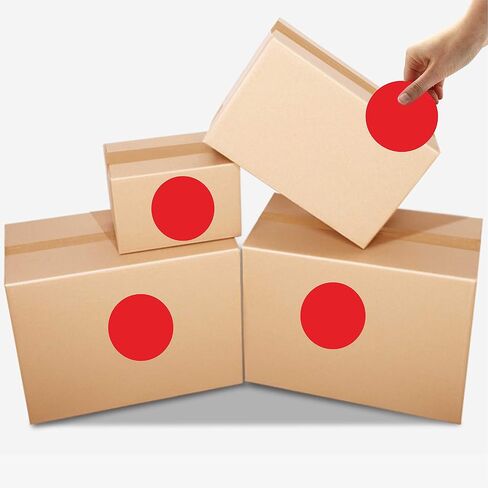 PARLAIM 3 Inch Round Permanent Adhesive Color Cod Dot Stickers,500 per Dispenser Box Roll dots Label Inventory Circle Stickers (Red) in Kuwait